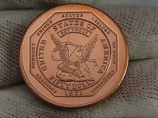 Patrick Mint: 1851 Cinquanta Dollaro Moffat & Co. Mezza Oncia Rame Medaglia 999.