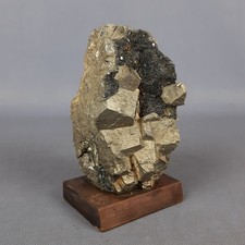 Pyrite Stone On Hematite Wood