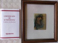 Giuseppe Ajmone - litografia smaltata "Risveglio" - autentica