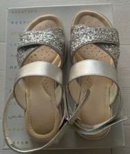SANDALI GEOX ARGENTO CON STRASS NR. 33 - USATI MA PARI AL NUOVO