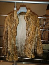 Pelliccia in vero visone pellicciotto in pelle color zibellino