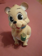 VINTAGE GIOCATTOLO IN GOMMA ORSETTO RUBBERTOYS CON FISCHIETTO FUNZIONANTE