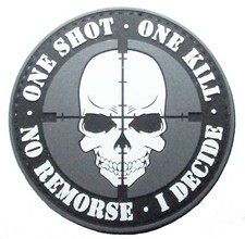 Patche sniper airsoft paintball PVC souple 3D tactical morale patch scratch 