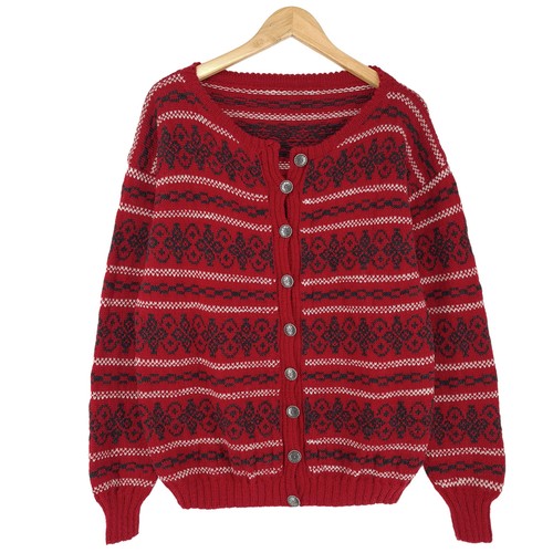 Cardigan rosso nordic fair - cardigan,