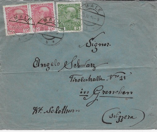 Storia postale austria male - postale, male'