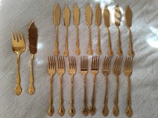 🌺 SOLINGEN 23/24 KARAT HARTVERGOLTED  - PLANETA 18/10 -  18 Pezzi