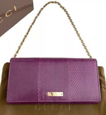 GUCCI Pochette Borsa Clutch Bag Chain Wallet Exotics Authentic