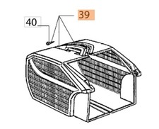 Assieme cesto raccolta erba ORIGINALE OLEOMAC rasaerba G 44 P - G 48 P