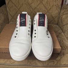 Sneakers Chistian Louboutin F.A.V Fique A Vontade bianche uomo 44 borchie mancanti
