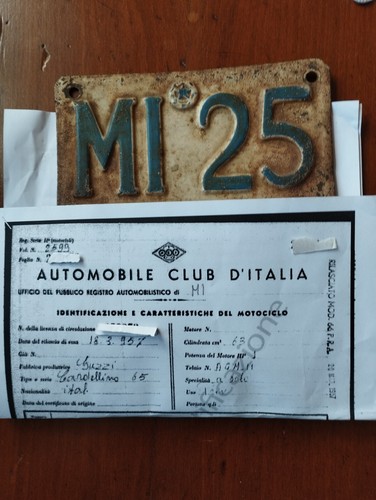 Moto guzzi cardellino targa - ,