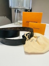 CINTURA ORIGINALE  LOUIS VUITTON -  Reversibile  40 mm in Pelle Nera e  Monogram