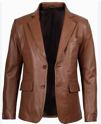 Blazer uomo pelle marrone