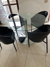 Tavolo Calligaris rotondo in cristallo 120cm Nuovo In Scatola