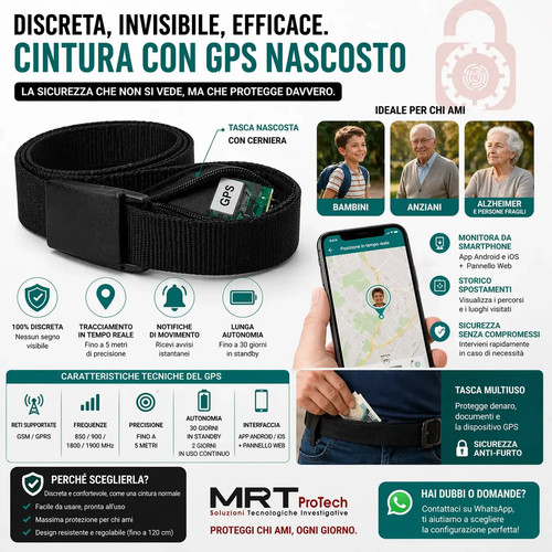 Cintura con gps - con, nascosto
