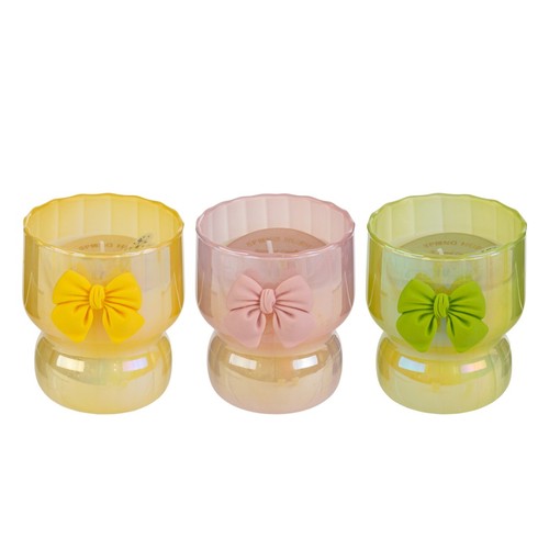 Vaso vetro con candela - 1, pz