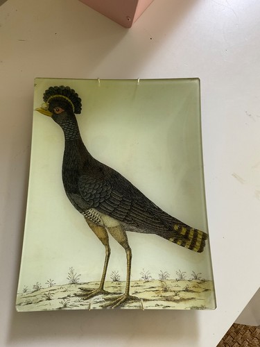 Vassoio piatto vetro decoupage