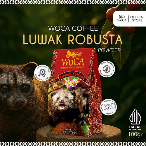 Woca kopi luwak - luwak, robusta