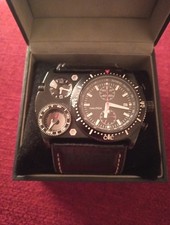 OROLOGIO NAUTICA OVERSIZE CON BUSSOLA E DOPPIo ORARIO Batteria Nuova E Scatola