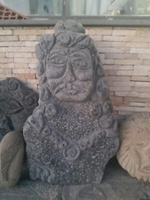 Scultura Testa Di Moro In Pietra Lavica Per Arredamento Giardino , Pezzo Unico 