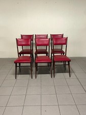 Set di 6 sedie anni '50 in frassino e pelle