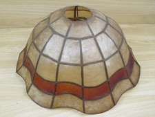 vecchia CUPOLA da LAMPADARIO in madreperla e rame lampada Vintage Retrò paralume