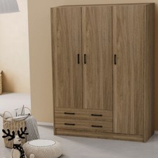 Armadio guardaroba noce tre ante 2 cassetti Armadi in legno camera da letto