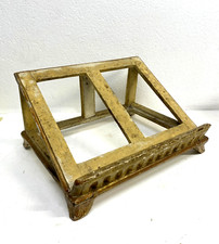 ANTICO LEGGIO D'ALTARE TAVOLO REGGILIBRO LEGNO CHIESA ORNATO GESSATO DORATO '700