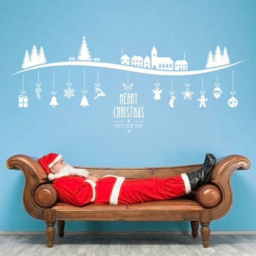 Adesivo buon natale casa - buon,