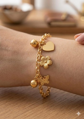 Bracciale acciaio gold con