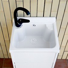 Mobile Lavatoio da esterno 42X35  spazio Rubinetto Vasca in Resina Piccolo PVC