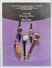 CHRISTIAN DIOR BY BULOVA Pubblicità 1972 OROLOGIO COLLECTION originale 1 pagina