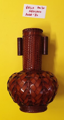 Vaso con giunchi intrecciati - vaso,