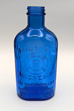 Vintage Milk of Magnesia Chas. H. Phillips Chemical Co. Blue Glass Bottle 