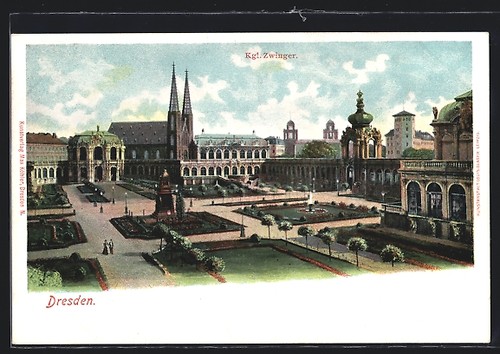 Cartolina dresda canile della - dresda,,