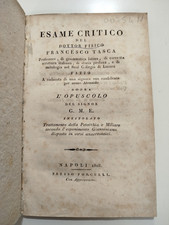 ESAME CRITICO del Dot. fisico Francesco Tasca Professore di grammatica latina...