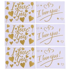  6 Pcs Removable Wall Stickers Adhesive Decor Window Valentine's Day
