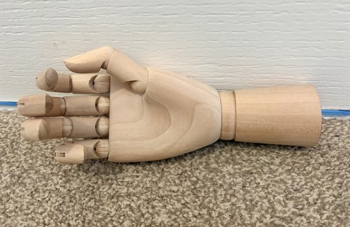 Articulated wooden hand model - hand,