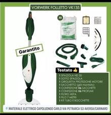 ASPIRAPOLVERE VORWERK FOLLETTO VK135 CON HD35 ORIGINALE+GARANZIA +TUBO+SACCHETTI