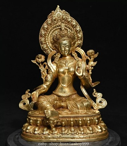 Old tibet copper gilt green - gilt,