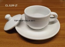 TAZZINA TAZZA IMPILABILE CAFFE BAR + COPERCHIO + PIATTINO PROF PORCELLANA 2024