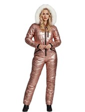 Tuta da neve donna oro rosa