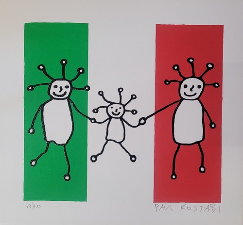 Paul kostabi serigrafia - kostabi, sprkl