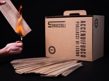 Piallacci di legno accendifuoco 100% naturale Rovere Noce Frassino Tranciato