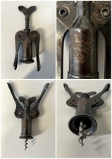 ANTICO CAVATAPPI ferro ETERNO Cardini OMEGNA Brev. Corkscrew  Korkenzieher  '900