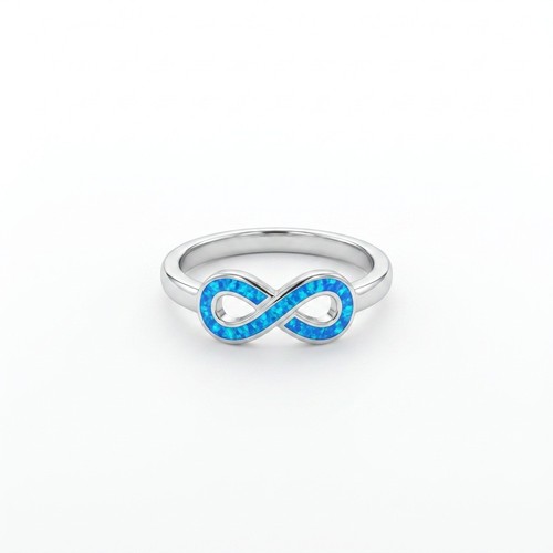 Anello infinito opale blu - , in