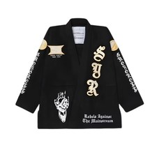 Shoyoroll Nero Yooga Fiamma Kimono BJJ Gi 450 GSM Jiu-Jitsu Tuta Uniforme