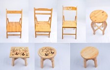 Sgabello legno sedia bambù - sgabello,