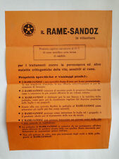 Foglio informativo volantino rame Sandoz in viticoltura, peronospora vite - Raro