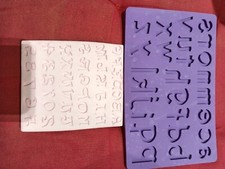 Stampi pasta di zucchero o frolla,in silicone mai usati, lettere in corsivo 