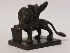 Antica Scultura in ottone fuso IL LEONE DI SAN MARCO VENEZIA epoca primi del 900